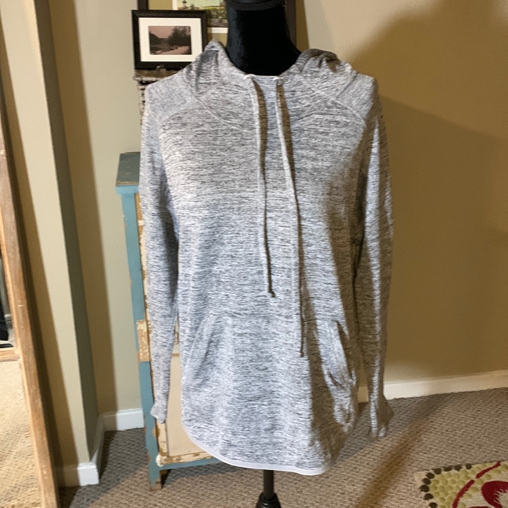 90 Degrees by Reflex Drawstring Hoodie. Heather Gray Size L